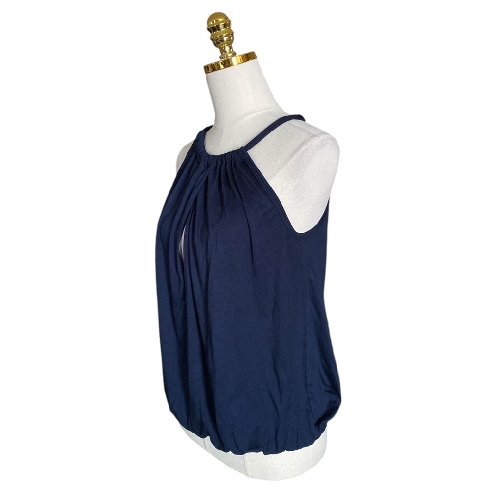 Trina Turk 'Imma' Sleeveless Jersey Halter Top, Navy Blue Size S - Picture 3 of 7